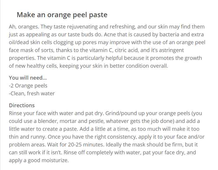 orange paste for acne