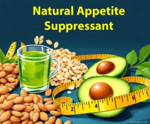 picture showing natural appetite suppressants, almonds, green tea, avocado